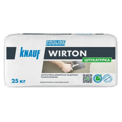 Штукатурка цементная защитная тонкослойная Кнауф Виртон. 25кг