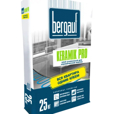 Клей для плитки Bergauf Keramik Pro усиленный. Зима. 25кг